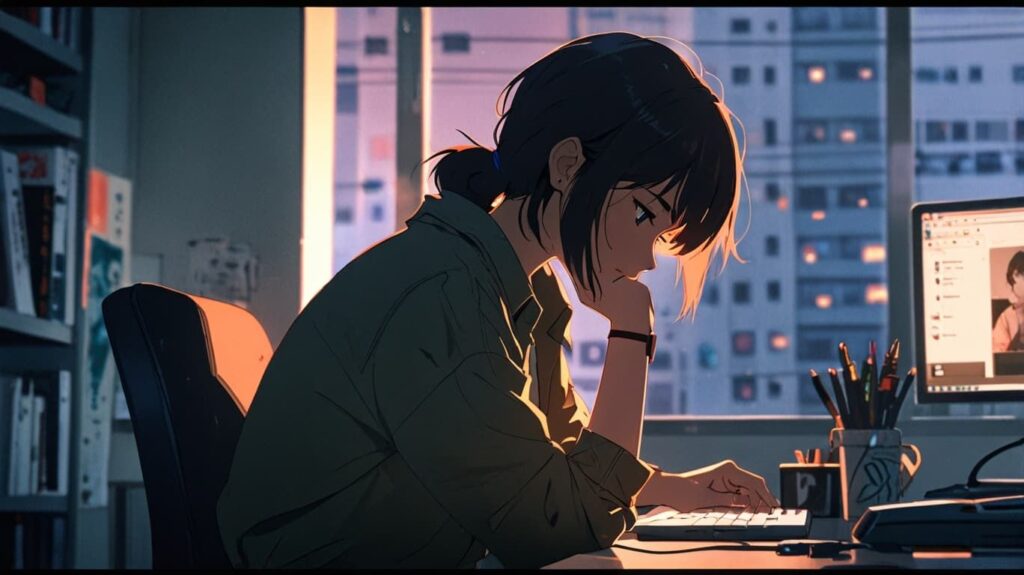 都会の朝の不安と思考
