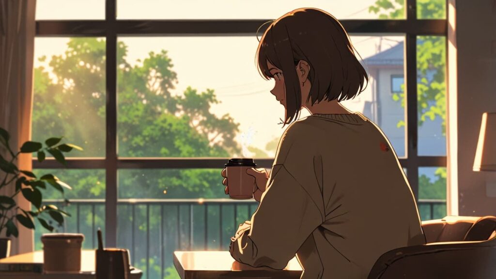 窓辺での内省コーヒー時間